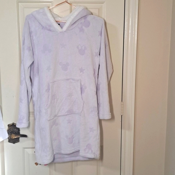 Disney Mickey Mouse Minnie Mouse Plush Sherpa Lounge Hoodie Size Small - Picture 3 of 13